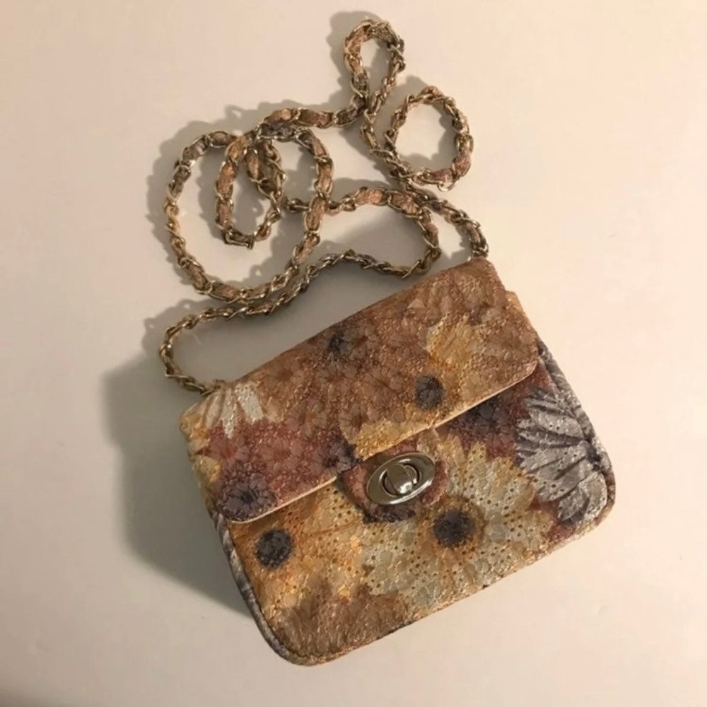 Floral Embroidered Mini Crossbody Bag